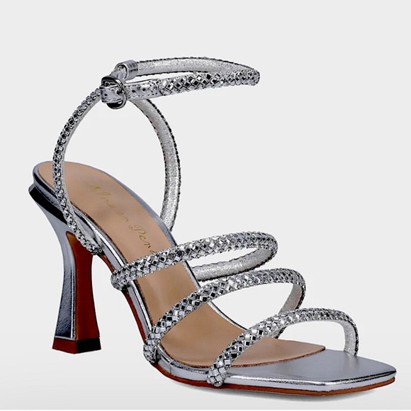 Alma En Peña Silver Rhinestone Sandals-Menbure Evening and Hand-pack NWT Italy - Picture 3 of 12